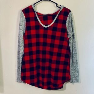 Plaid hooded sweater